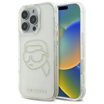 Karl Lagerfeld IML Rhinestones Karl Head Case for iPhone 16 Pro - Clear