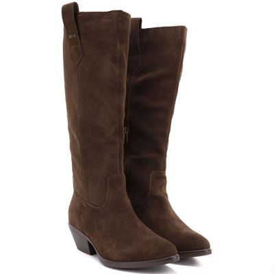 4. Women's leather cowboy boots chocolate Big Star UU274521
