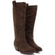 4. Women's leather cowboy boots chocolate Big Star UU274521