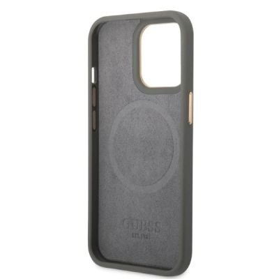 7. Guess GUHMP13XSAPSTG iPhone 13 Pro Max 6.7" grey/grey hardcase Peony Logo Plate MagSafe
