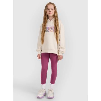 5. Girls' knitted leggings 4F 4FJRAW25TTIGF291-50S