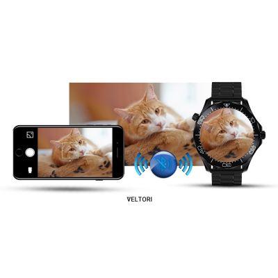 17. VELTORI VT150-1 Smartwatch Black Silicone Strap + Black Bracelet
