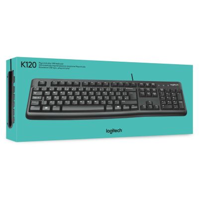20. Logitech K120 Membrane Keyboard 920-002479 (USB 2.0; black)