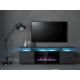 5. EVA TV cabinet with electric fireplace 180x40x52 graphite/glossy graphite