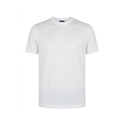 5. Paul&Shark Men's T-shirt made of cotton and lyocell, light ecru (26411007-108) - classic comfort