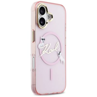 4. Karl Lagerfeld IML Choupettes Karl Script Logo MagSafe iPhone 17 Case - Pink