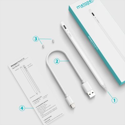 2. Metapen Pencil A8 for iPad - White