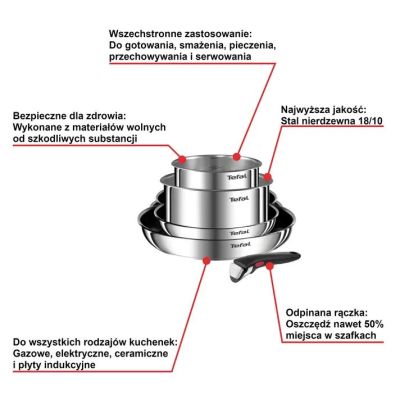 2. TEFAL Ingenio Emotion L897S574 pot set 5 pieces