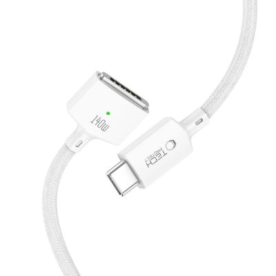 11. Tech-Protect MMC01 Ultraboost USB-C / USB-C MagSafe 3 140W 200cm Cable for MacBook - White