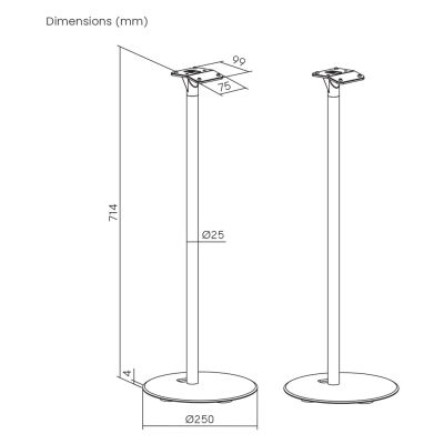6. Floor stands for Sonos® ERA 300, Maclean, MC-995