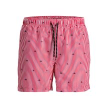 Jack&Jones men's JWHARUBA SWIM PRINTS SHORTS 12206537 TRUE RED STRIPES