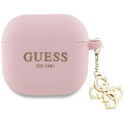 Guess AirPods 4 cover Silicone 4G Charm case - pink