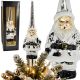 3. CHRISTMAS TREE TOP 28CM GLASS SILVER SANTA CLAUS