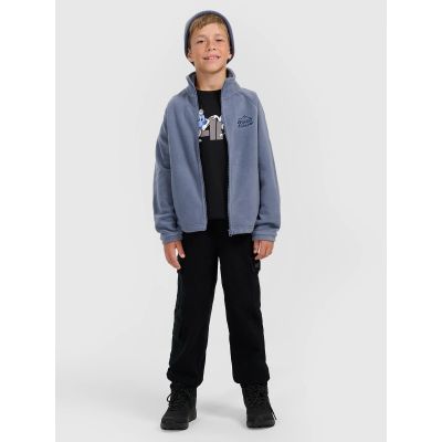 5. Regular fleece with stand-up collar for boys 4F 4FJRAW25TFLEM490-32S