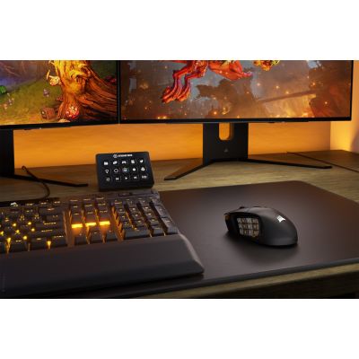 4. Corsair SCIMITAR ELITE WIRELESS Gaming Mouse Right Side RF Wireless + Bluetooth + USB Type-C Optical 26000 DPI