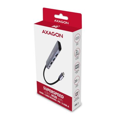 10. Axagon HMC-5 Docking Station Wired USB 3.2 Gen 1 (3.1 Gen 1) Type-C Gray