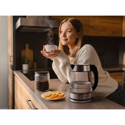 20. ELDOM GLASS CORDLESS KETTLE C420 KETTY 1850-2200W 1.7L NET FILTER ILLUMINATED TANK, HOT PLATE