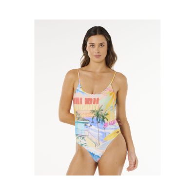 Women's RIP CURL Hotel Malibu Cheeky One Piece swimsuit, multicolor