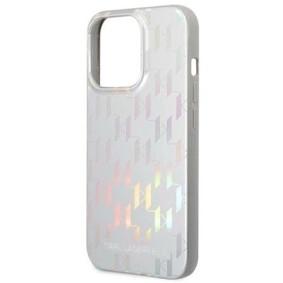 6. Karl Lagerfeld Karl Lagerfeld Monogram Iridescent case for iPhone 14 Pro - silver