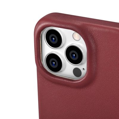 13. iCarer CE Premium Leather Folio Case iPhone 14 Pro Max Magnetic Flip Cover MagSafe Red (WMI14220716-RD)