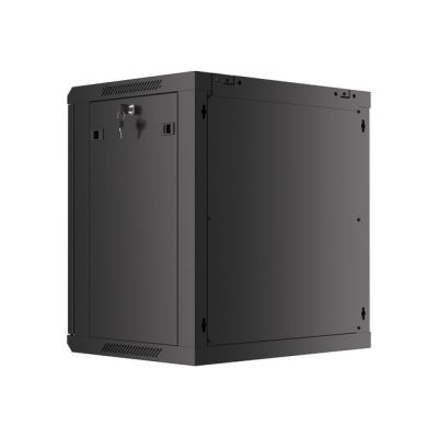 9. Lanberg WF01-6412-00B Wall-mounted RACK Cabinet 19" 12U 600X450 BLACK METAL DOOR (FLAT PACK)