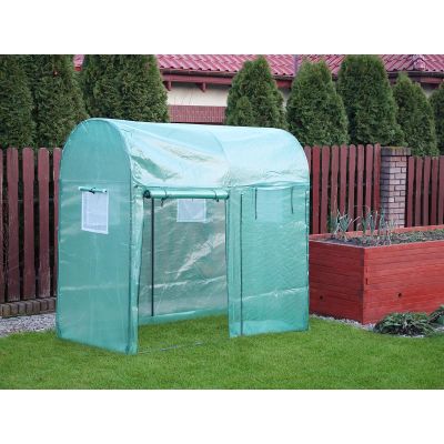 34. GREENHOUSE GARDEN TUNNEL TWO ENTRANCES FOR TOMATOES AND CUCUMBERS 200x100x180CM GREEN