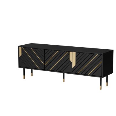 3D TV cabinet MOUNTAIN 154x40x55 black + gold