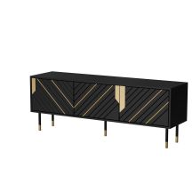 3D TV cabinet MOUNTAIN 154x40x55 black + gold