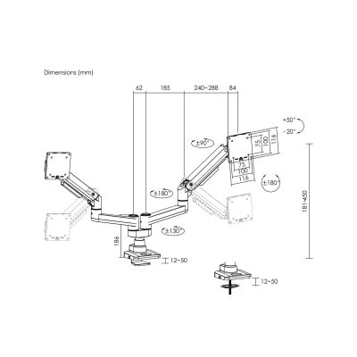 7. Equip 650183 Monitor Holder/Stand 88.9 cm (35") Desk White