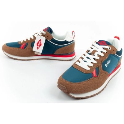 8. Lee Cooper men's sneakers, fashionable, comfortable, durable, navy blue, brown
