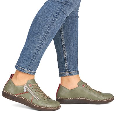 7. Rieker N2401-54 comfortable green women's shoes