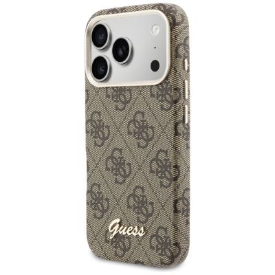 2. Guess 4G Script MagSafe Case for iPhone 17 Pro Max - Brown