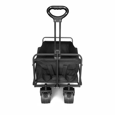 4. Wozinsky WZP-100 beach, tourist, garden trolley, durable, wide wheels, with safety net up to 100 kg - black