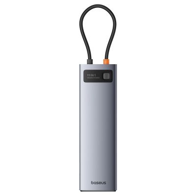 10. HUB 11in1 Baseus Metal Gleam Series USB-C to USB-C PD / 3x USB-A 3.0 / USB-A 2.0 / HDMI / VGA / AUX / RJ-45 / SD TF - gray