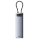 10. HUB 11in1 Baseus Metal Gleam Series USB-C to USB-C PD / 3x USB-A 3.0 / USB-A 2.0 / HDMI / VGA / AUX / RJ-45 / SD TF - gray