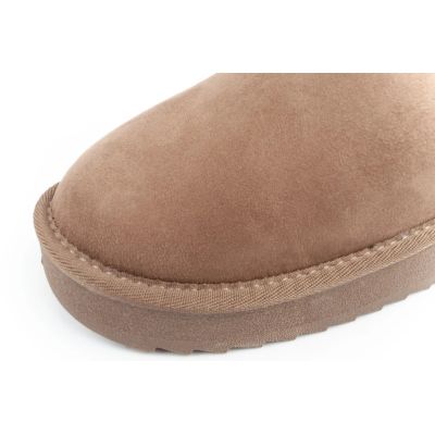 6. D.Franklin women's winter snow boots, fashionable fur lined, brown ankle boots