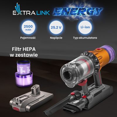 13. Extralink | Filter + battery replacement, battery for Dyson V12 vacuum cleaner | 25.2V 2500mAh