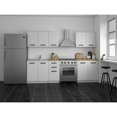 5. KITCHEN SET 2M WHITE MATTE, ARTISAN COUNTERTOP