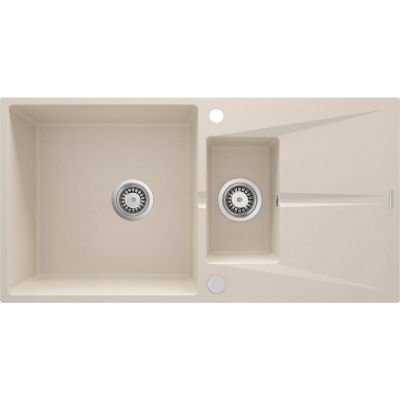 1.5-bowl granite sink with drainer