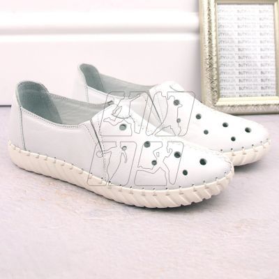 6. Artiker W HBH66A white openwork leather shoes