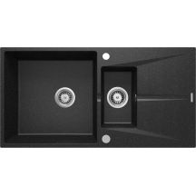 1.5-bowl granite sink with drainer