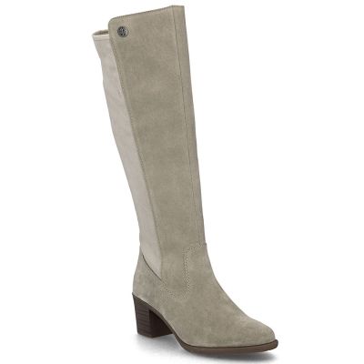 2. Women's leather insulated high-heeled boots, beige, Rieker Y2050-60