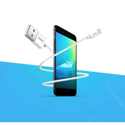 11. Ugreen US155 20728 USB-A / Lightning MFi 2.4A cable 1m - white