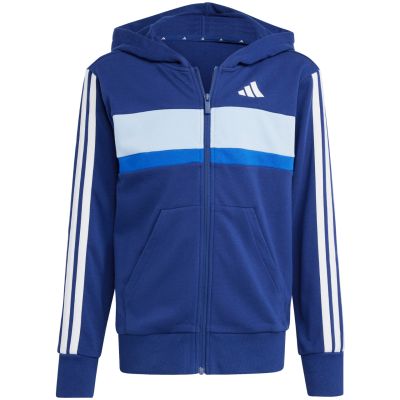 3. adidas Seasonal Essentials Tiberio 3-Stripes French Terry Tracksuit for Kids Navy Blue JI6035