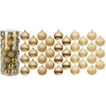 DECORATIVE PLASTIC BALL 6CM SET 35 GOLD