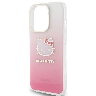 6. Hello Kitty IML Gradient Electrop Kitty Head case for iPhone 15 Pro Max - pink