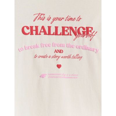 7. Oversized longsleeve with print for girls 4F 4FJRAW25TLONF589-11S