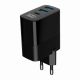 6. GEMBIRD 3-Port GaN USB Fast Mains Charger (PD) (2x USB-A + 1x USB Type-C), 30 W, LCD, Black