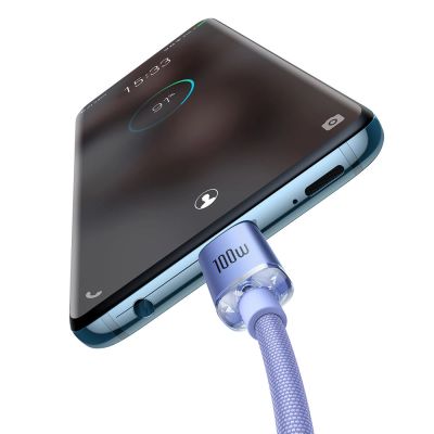 3. Baseus CAJY000605 USB-C - USB-C PD Cable 100W 5A 480Mb/s 1.2m - Purple
