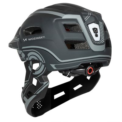 7. Wozinsky Kids' Full Face Bike Helmet with USB Rear Light S - Gray
